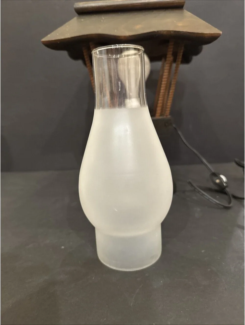 Vintage Wooden Chimney Shade Light Lamp Rustic Farmhouse Decor Electric